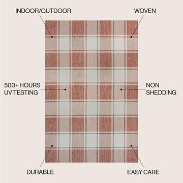 Sabine Traditional Farmhouse Bold Gingham Area Rug